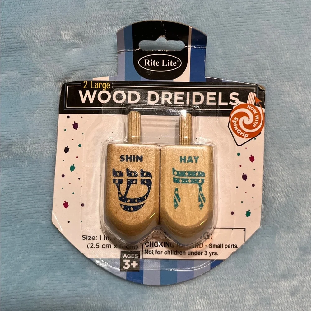 Rite Lite, Ltd - 2 Large Natural Wood Dreidels